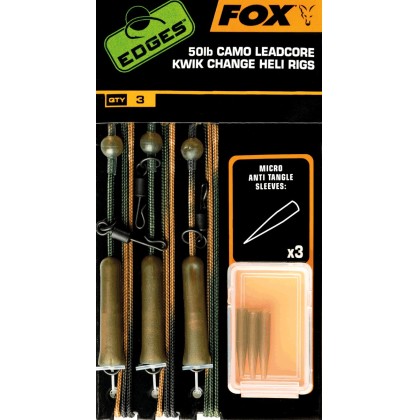 Набор готовых оснасток вертолет FOX Camo Leadcore Kwik Change Heli Rigs 50lb EDGES