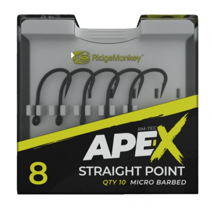 Крючки Ridge Monkey Ape-X Straight Point Barbed size 8