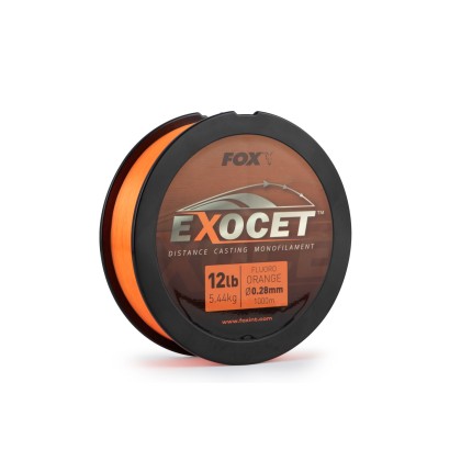Fox EXOCET FLUORO ORANGE MONO 0.30mm 14lb / 6.5kg - Леска карповая, оранжевого цвета (1000m)