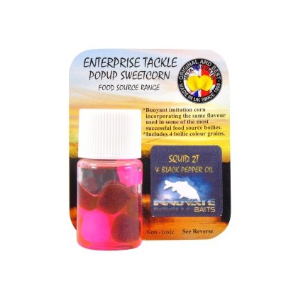 Искусственная кукуруза в ароматизаторе Enterprise Tackle Food Source Pop-up Sweetcorn Range Innovate Baits Squid Fluoro Pink & 2T (кальмар)