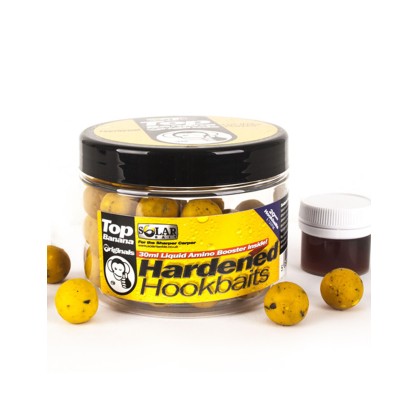 Бойлы насадочные Solar Hardened Hook Baits + Amino Liquid Top Banana 20mm