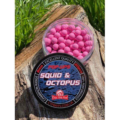 Плавающие POP UPS 8 mm  Carp Tasty Food Squid Octopus 50 pcs