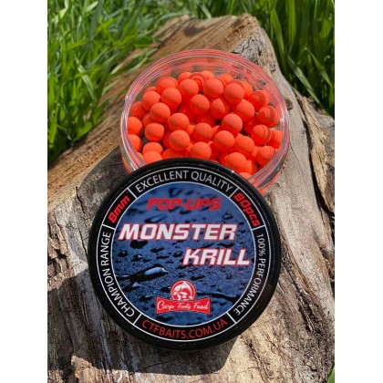 Плавающие POP UPS 8 mm Carp Tasty Food Monster Krill 50 pcs