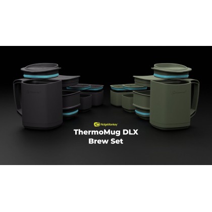 Термо кружка с чайным набором Ridge Monkey Thermo Mug DLX Brew Set Green